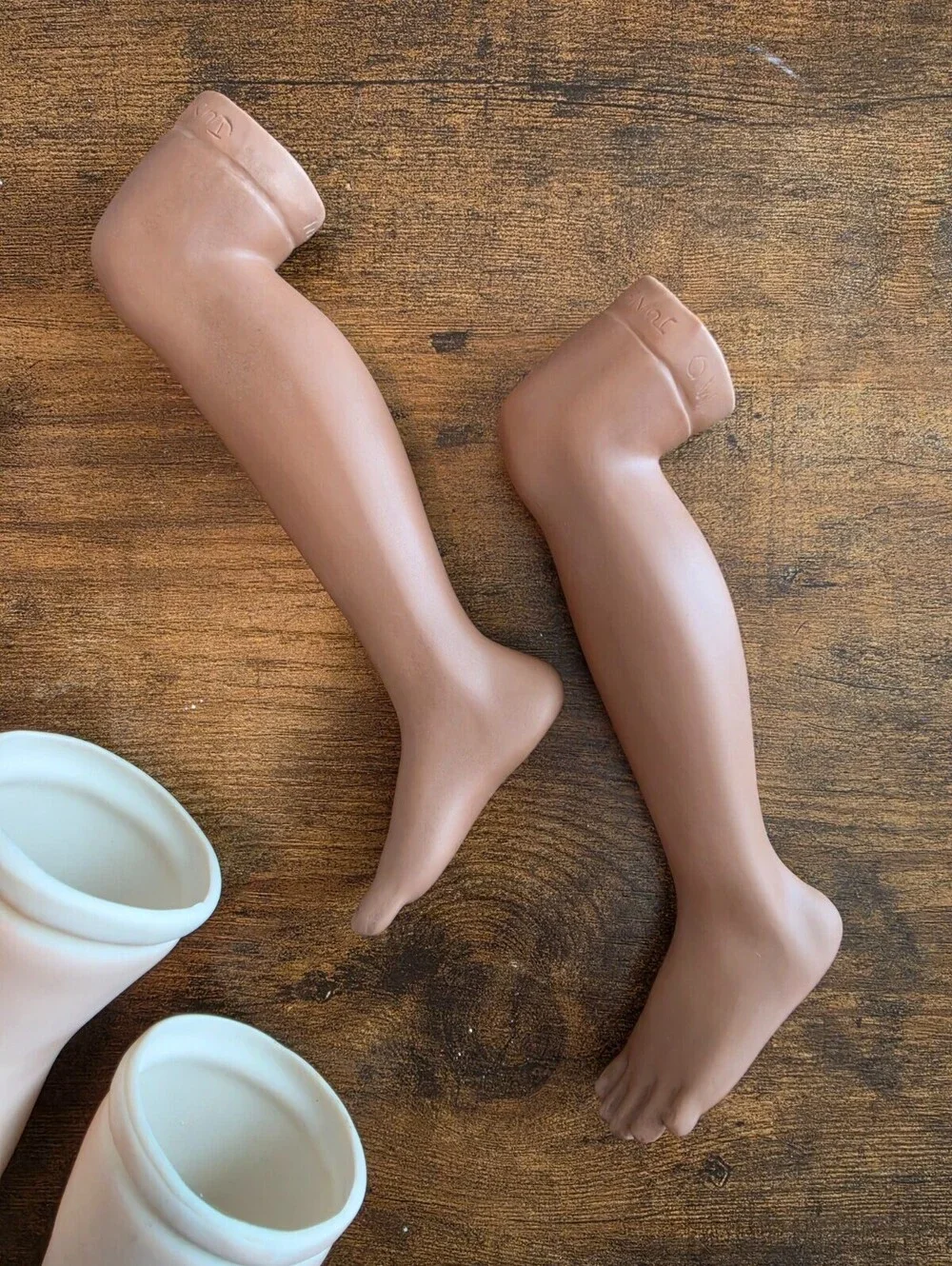 Lot of 3 Pairs of Porcelain Bisque Doll Legs Doll Making Repair Parts Painted